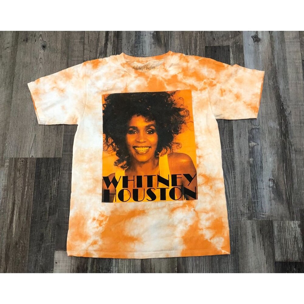 Whitney Houston Adult Medium Orange Tye Dye Tee T Shirt